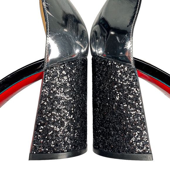 Christian Louboutin Tennis Elbow 85 PVC Ankle Strap Sandal Heels EU 36.5 US 6.5 - Picture 9 of 11